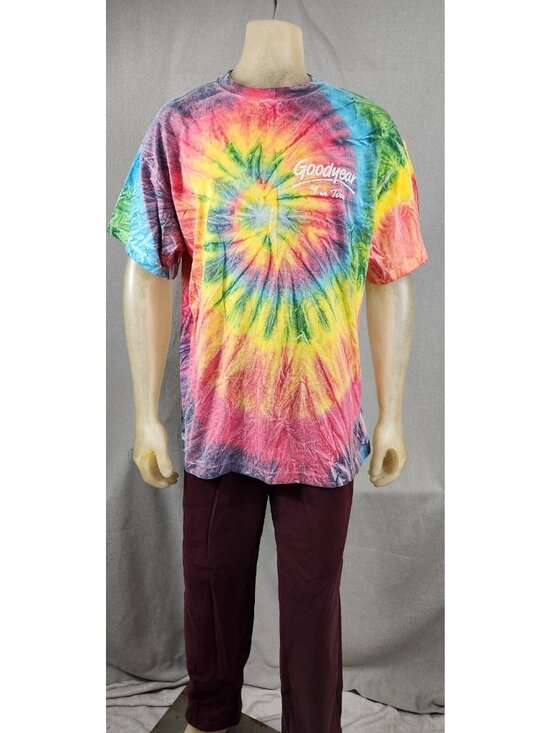 Jewel Tones Other - Vintage Jewel Tones Tie Dye Rainbow Spiral Single Stitch XL XLARGE T Shirt Top